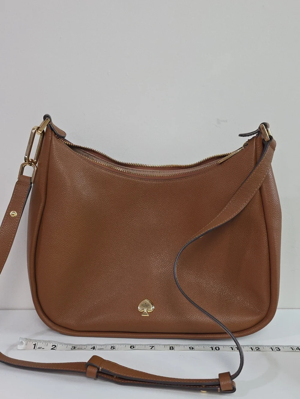 kate spade Kayla Pebbled Leather Saddle Shoulder Bag in Brown